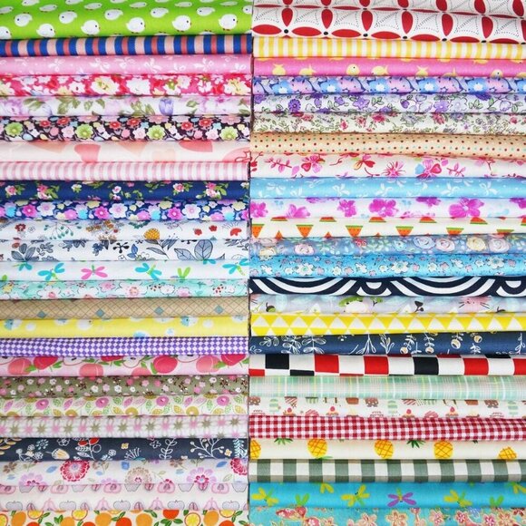 Precut Fabric Squares 50pcs 10 x 10 inches Cotton Fabric Bundle Quilting Charm P - Picture 1 of 7
